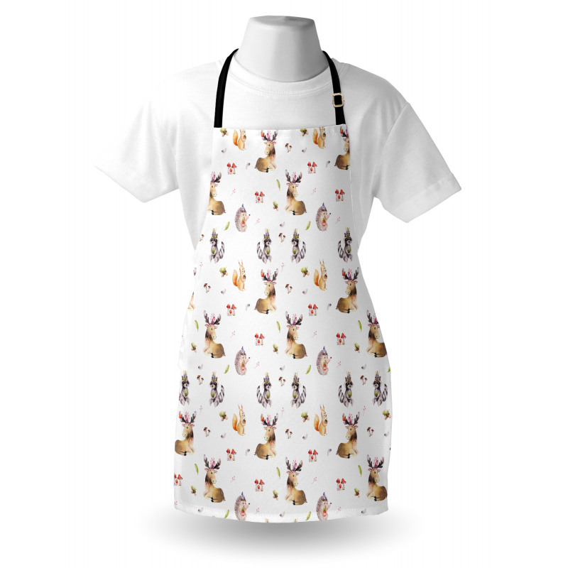 Hedgehog Moose Watercolors Apron