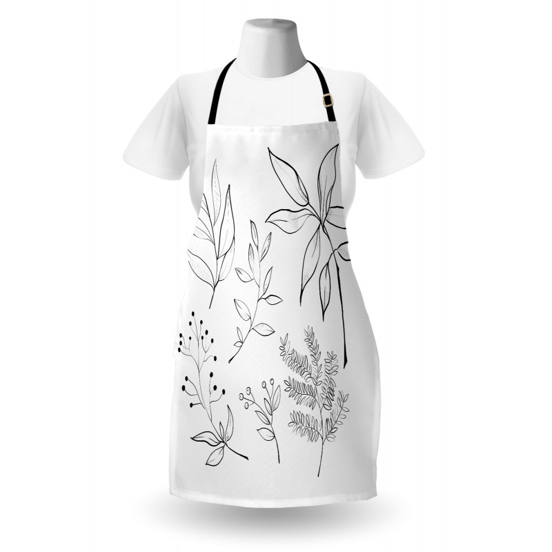 Sketched Botanical Theme Apron