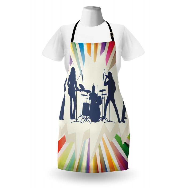 Rock Band 80s Hairstyle Music Apron