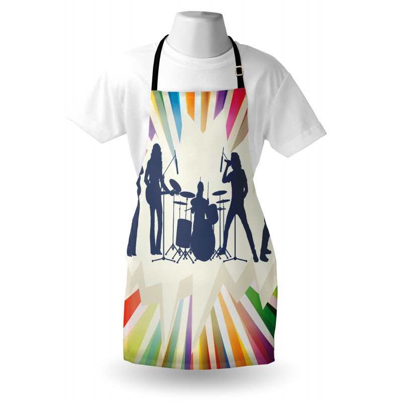 Rock Band 80s Hairstyle Music Apron
