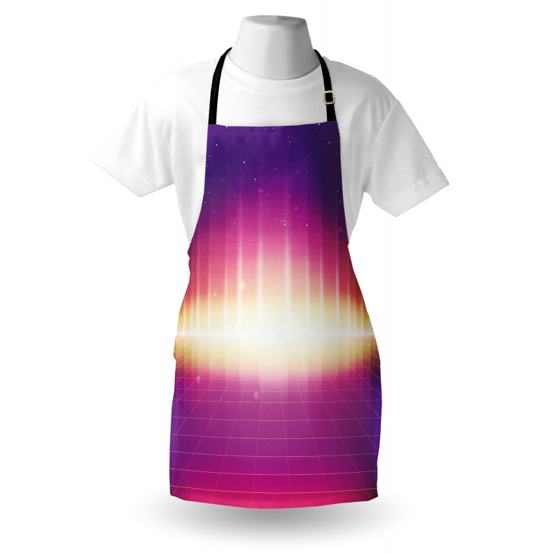 80s Retro Sci-Fi Background Apron