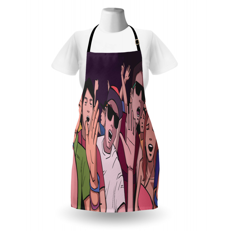 Music Festival Cartoon Image Apron