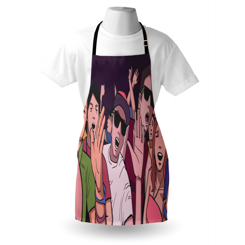 Music Festival Cartoon Image Apron