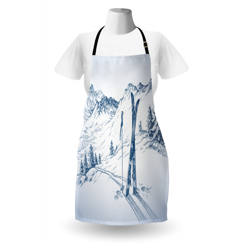 Landscape of Snowy Mountains Apron