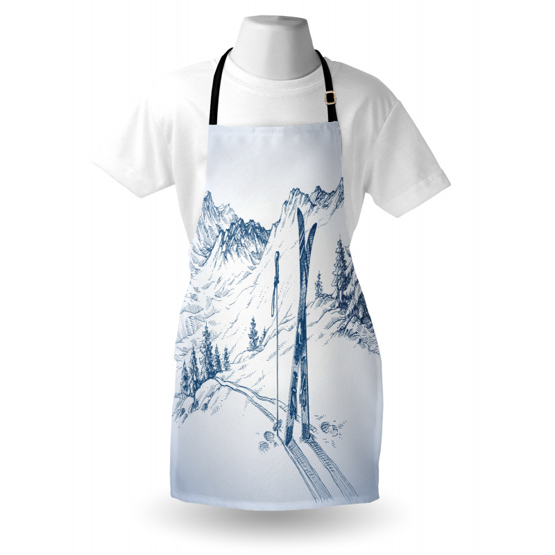 Landscape of Snowy Mountains Apron