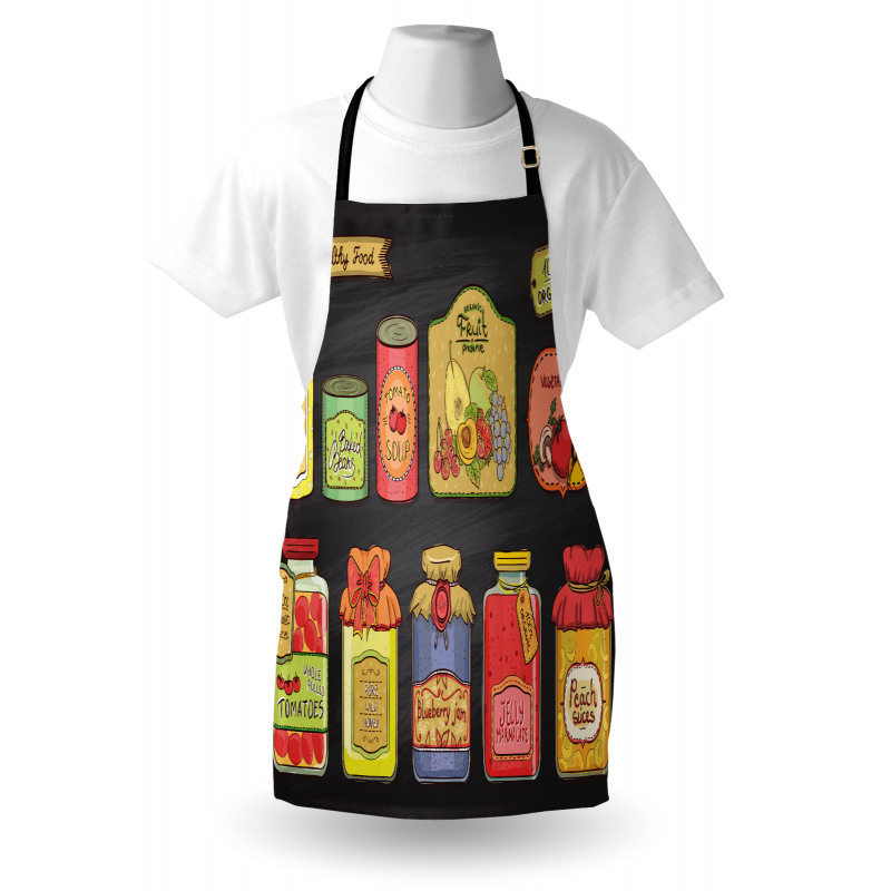 Hand Drawn Can Goods Design Apron