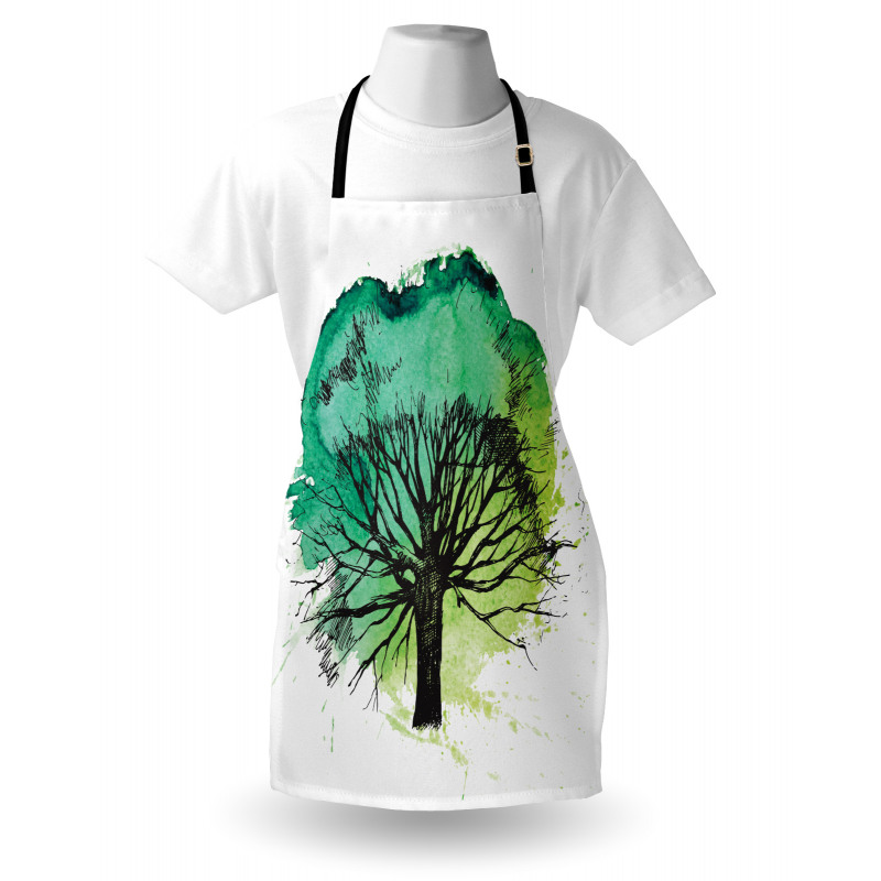 Blended Watercolor Leaf Apron