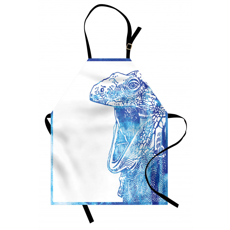 Watercolor Style Blue Animal Apron