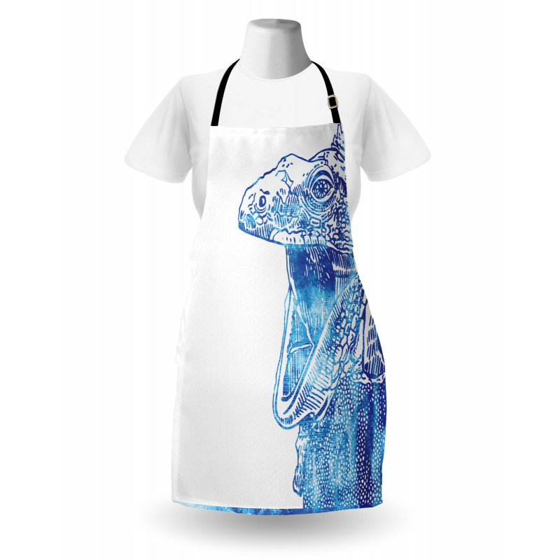 Watercolor Style Blue Animal Apron