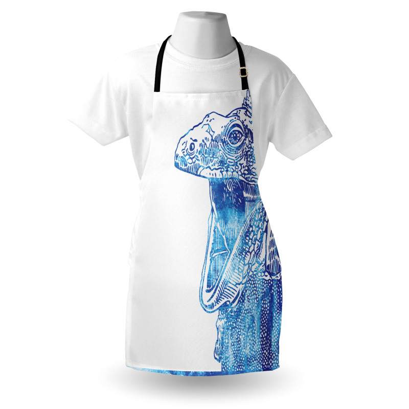 Watercolor Style Blue Animal Apron