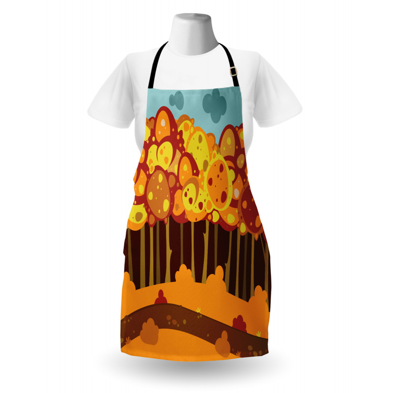 Forest in Autumn Cartoon Apron