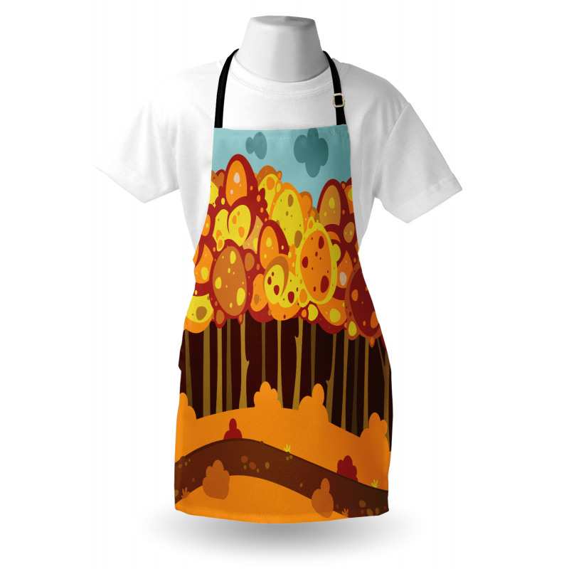 Forest in Autumn Cartoon Apron