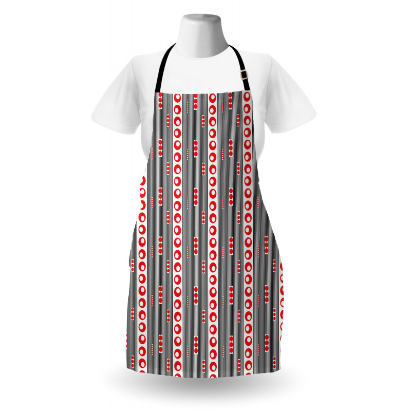 Vertical Stripes Circles Apron