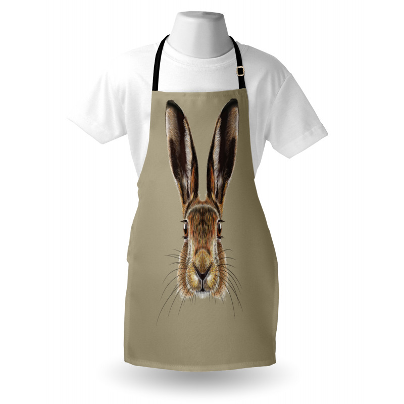 Face of a Wild Hare Realistic Apron