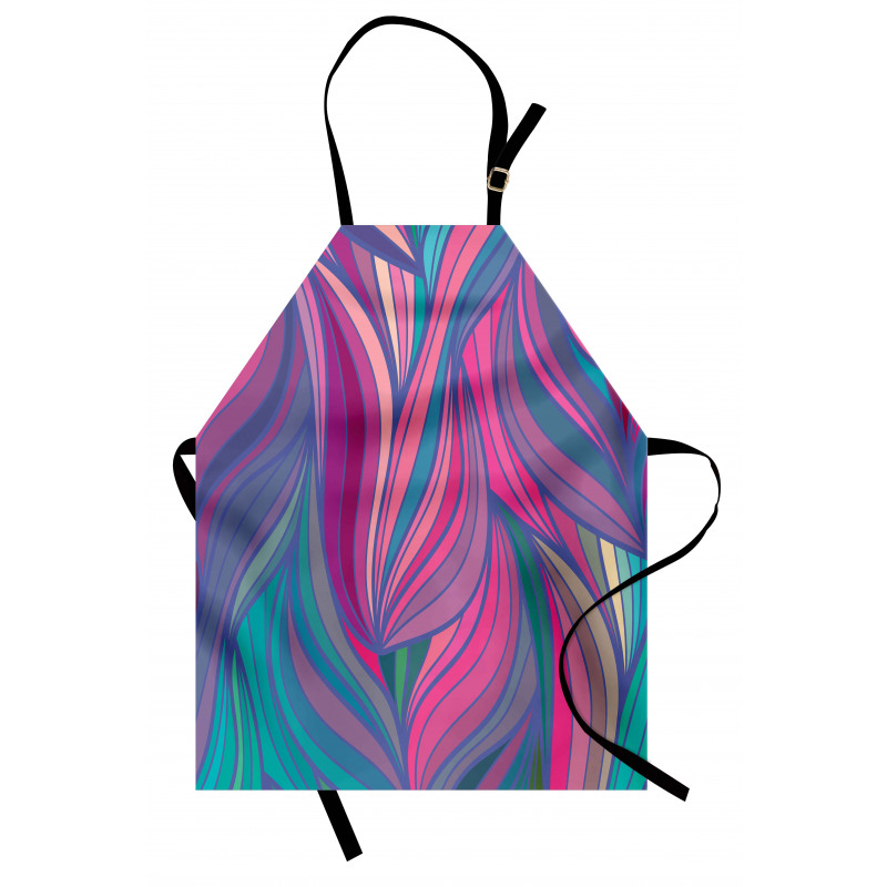 Curved Stripe Pattern Wavy Apron