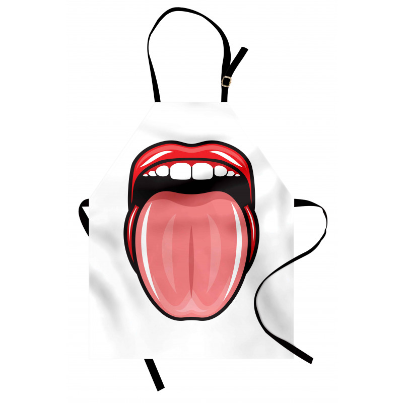 Open Mouth Tongue out Image Apron