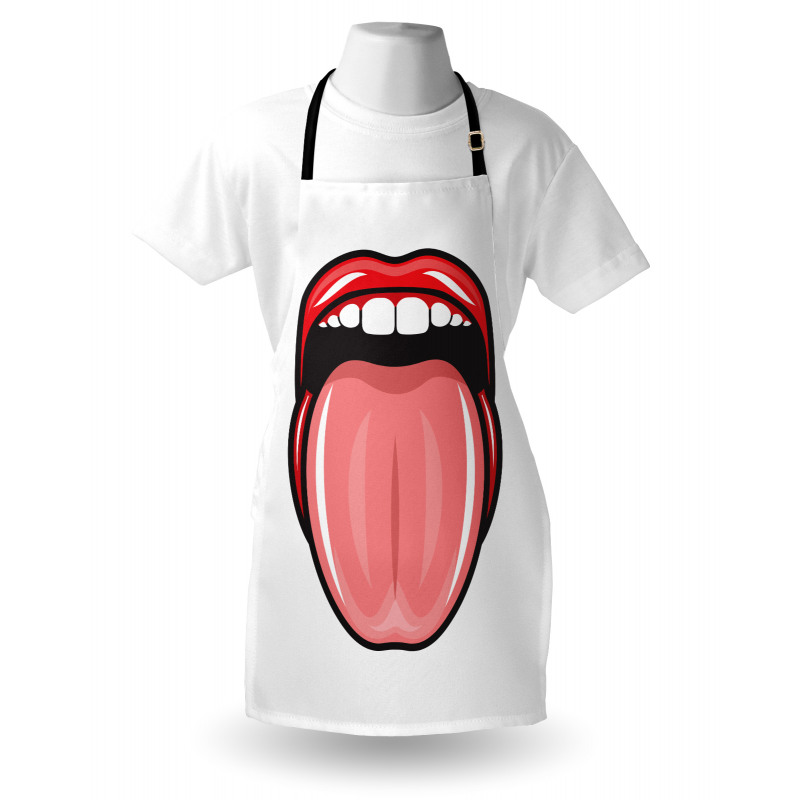 Open Mouth Tongue out Image Apron