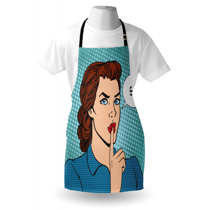 Top Secret Silence Retro Woman Apron