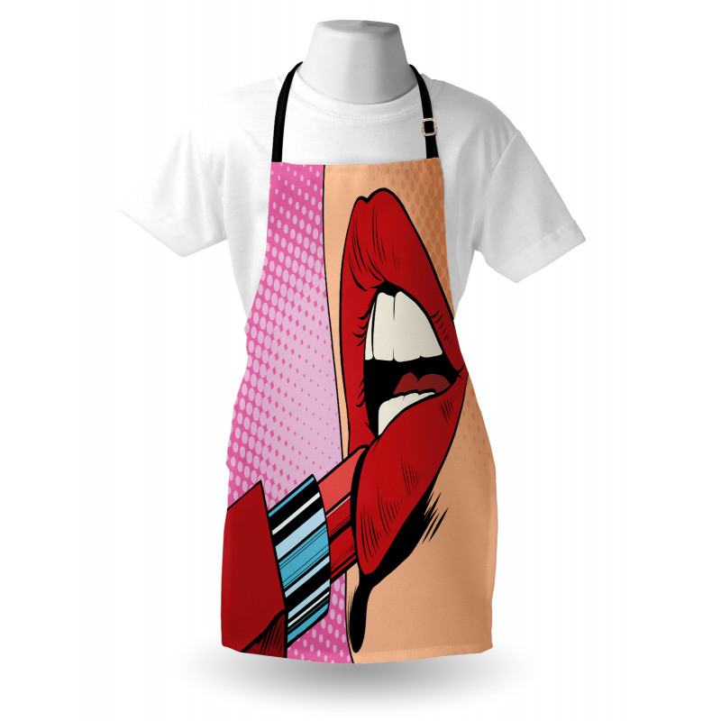 Halftone Comic Pop Art Girl Apron