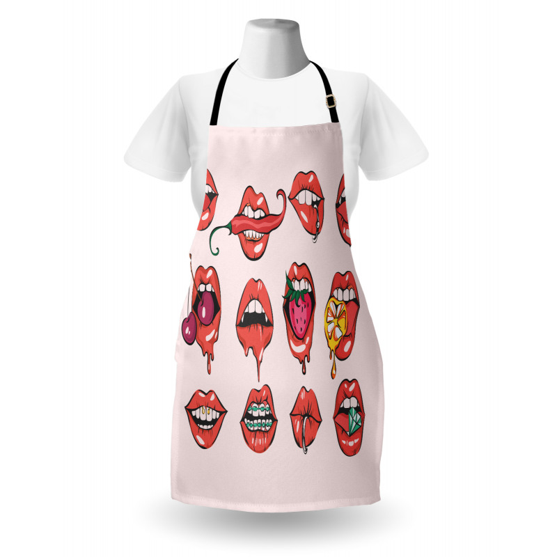 Pierced Tongue Teeth Braces Apron