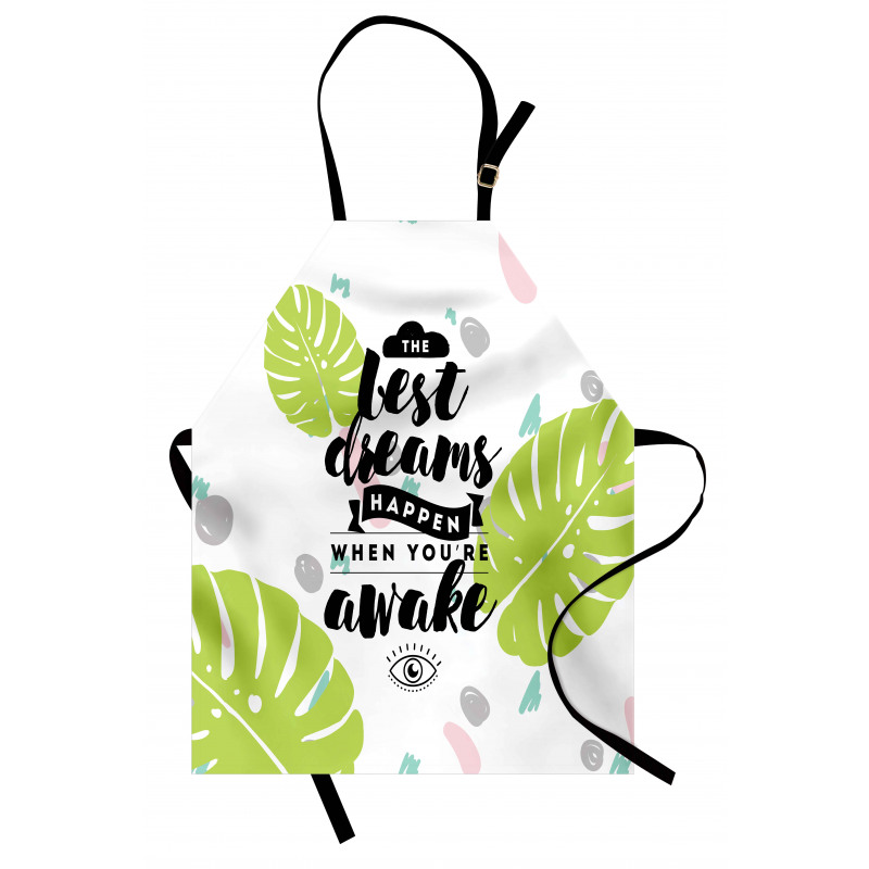 Phrase with Monstera Leaves Apron