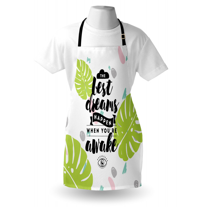 Phrase with Monstera Leaves Apron