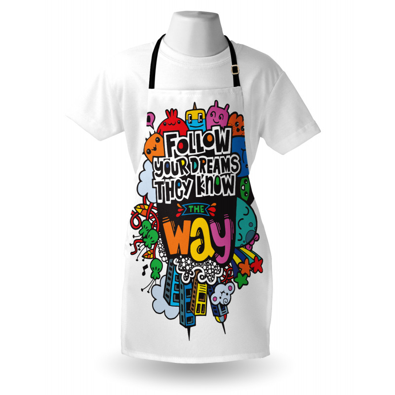 Monster Doodle Positive Words Apron