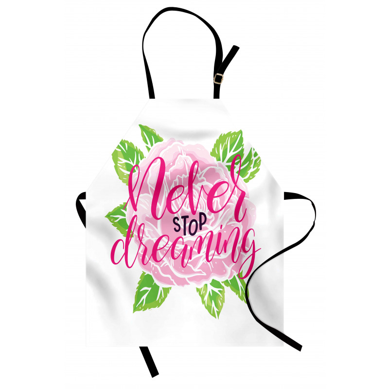 Romantic Rose Calligraphy Apron