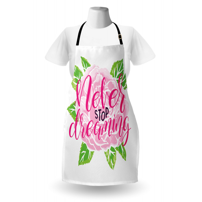 Romantic Rose Calligraphy Apron