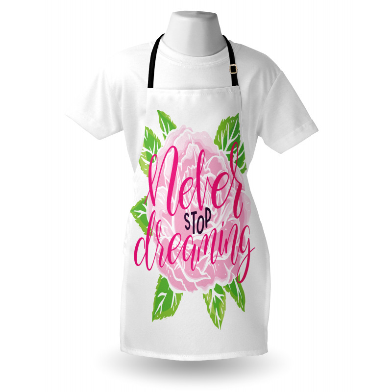 Romantic Rose Calligraphy Apron