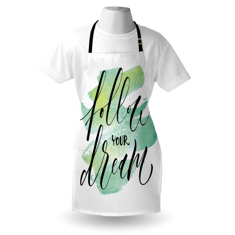 Green Brush Stoke Watercolor Apron