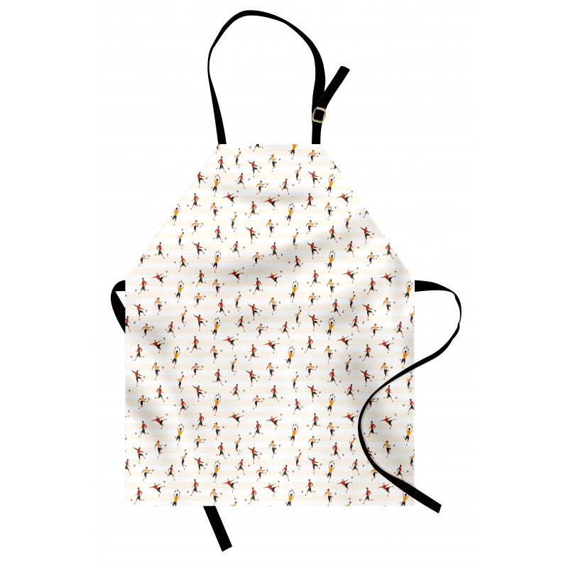 Men Playing Soccer Doodle Apron