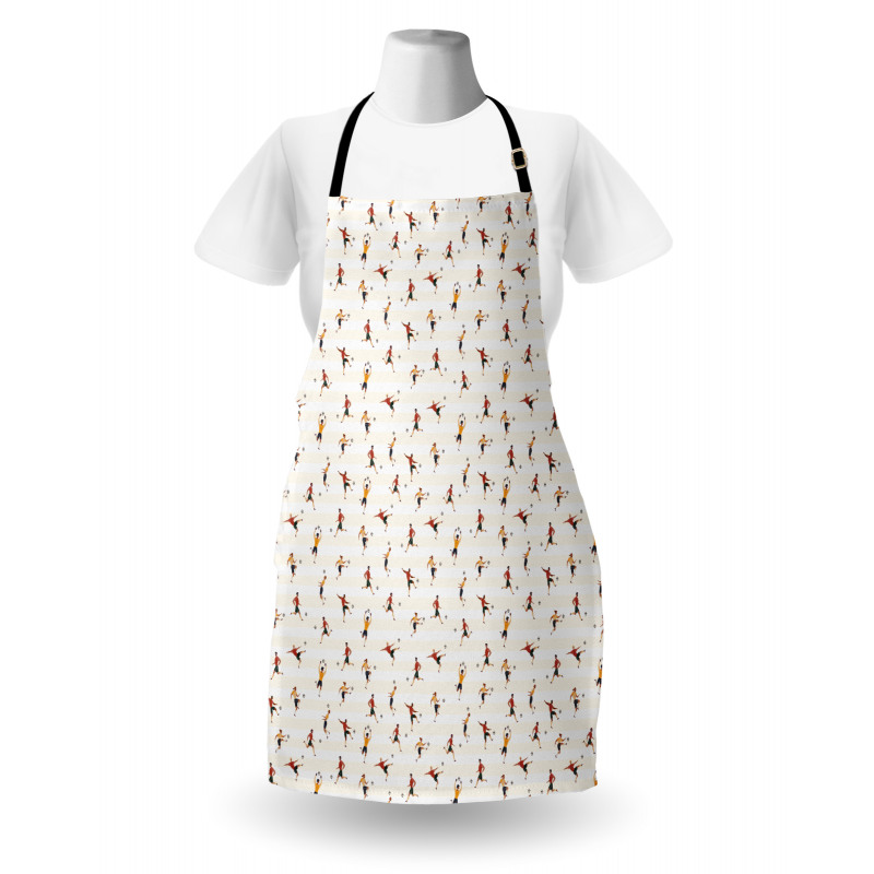 Men Playing Soccer Doodle Apron