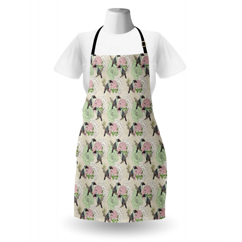 Wild Roses and Toucan Bird Apron