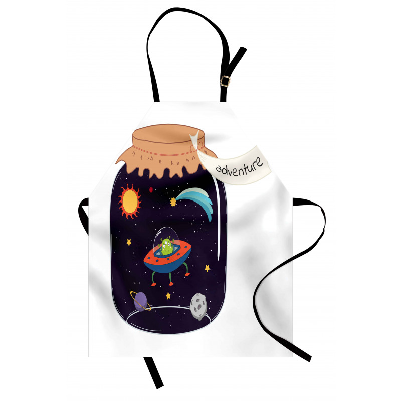 Hand Drawn Alien in a Jar Apron