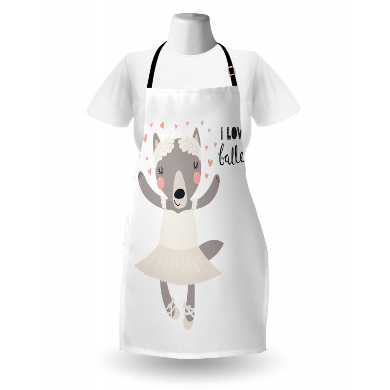 Ballerina Wolf in a Tutu Apron