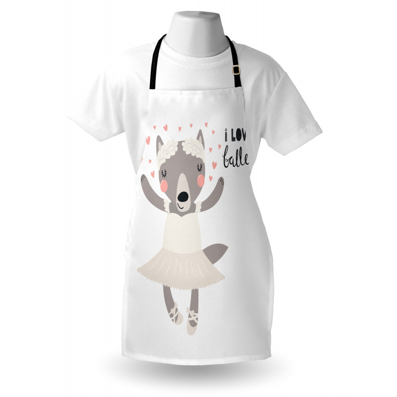 Ballerina Wolf in a Tutu Apron