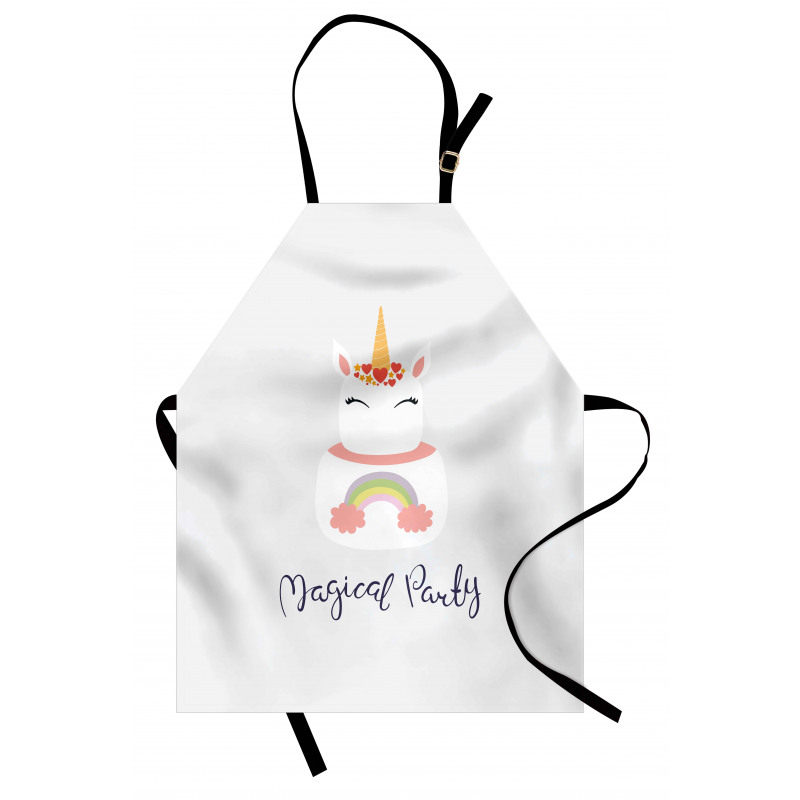 Unicorn Cake Cursive Words Apron