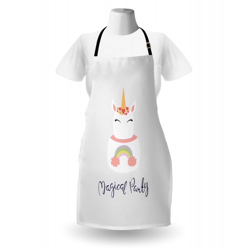 Unicorn Cake Cursive Words Apron