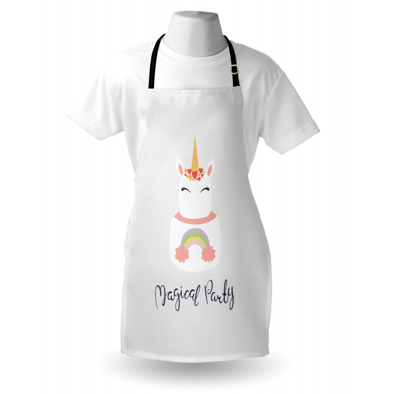 Unicorn Cake Cursive Words Apron