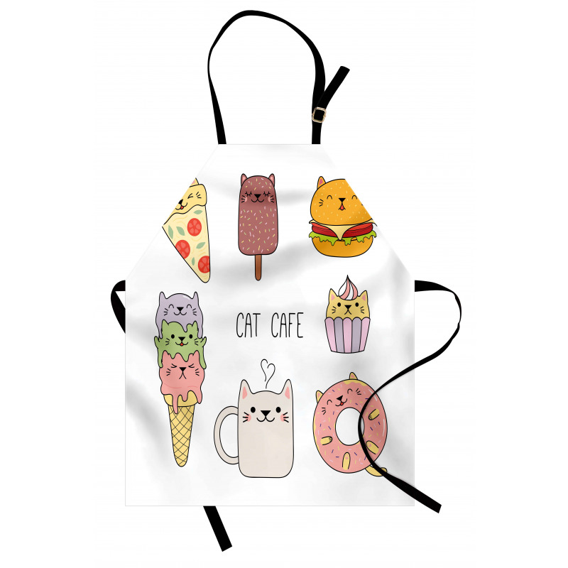 Cats Cafe Food Shapes Apron