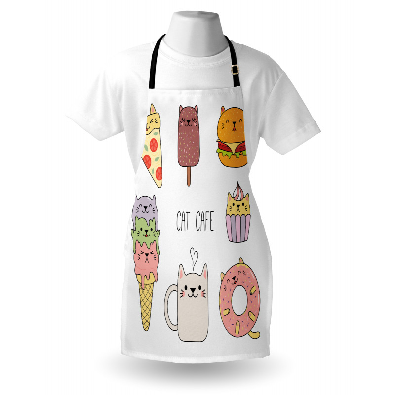 Cats Cafe Food Shapes Apron