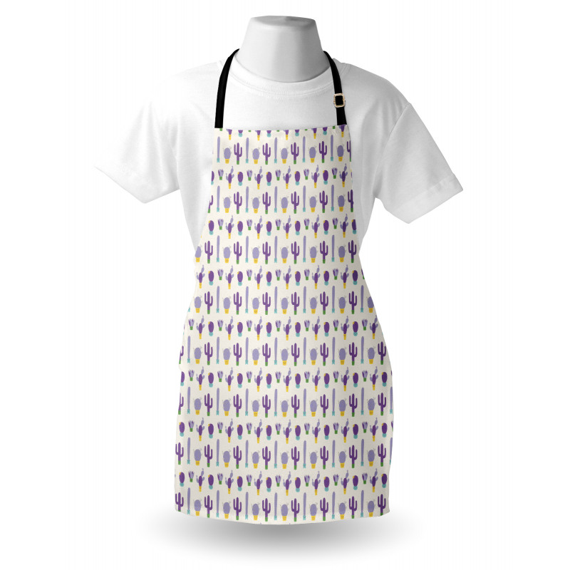 Purple Smiling Cactus Faces Apron