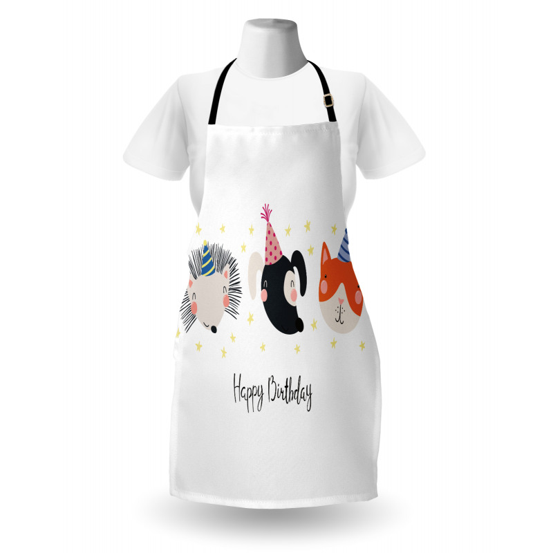 Hedgehog Cat Cursive Apron