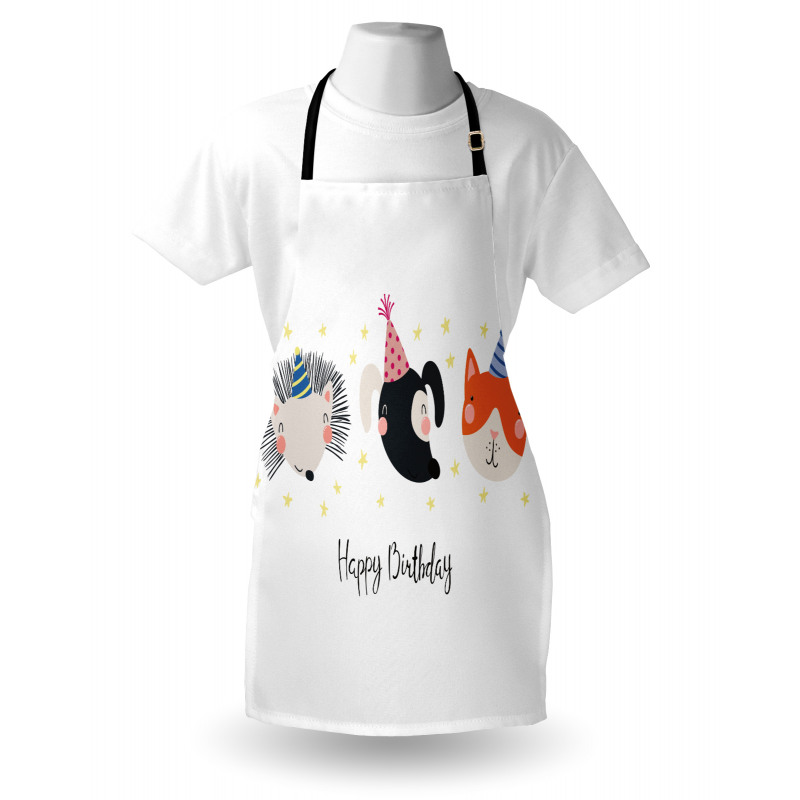 Hedgehog Cat Cursive Apron