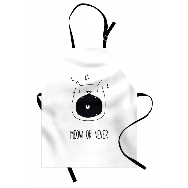 Meow or Never Word Fangs Apron