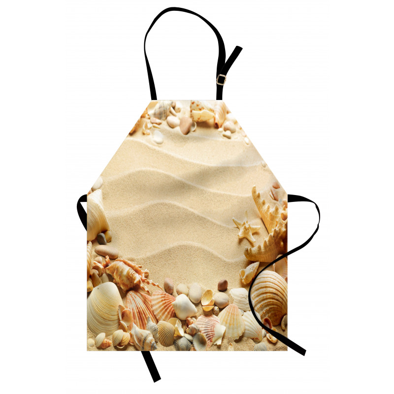 Blurry Ocean Seashells Sandy Apron