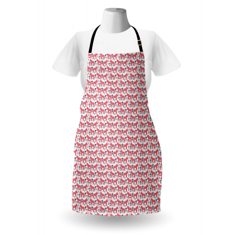 Folk Dala Horse with Flowers Apron