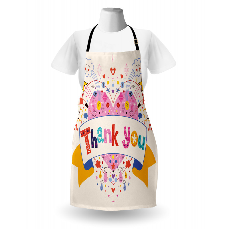 Heart Stars and Clouds Apron