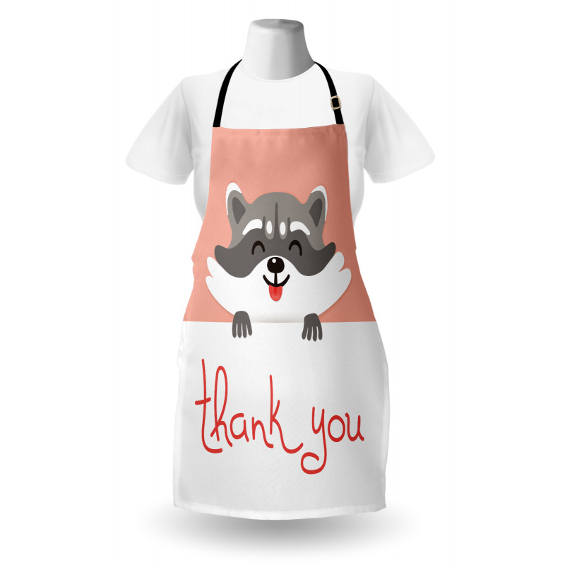 Cheerful Cartoon Raccoon Apron